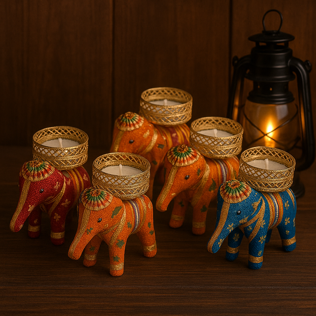 InfyBuy Decorative Elephant Tealight Candle Holder